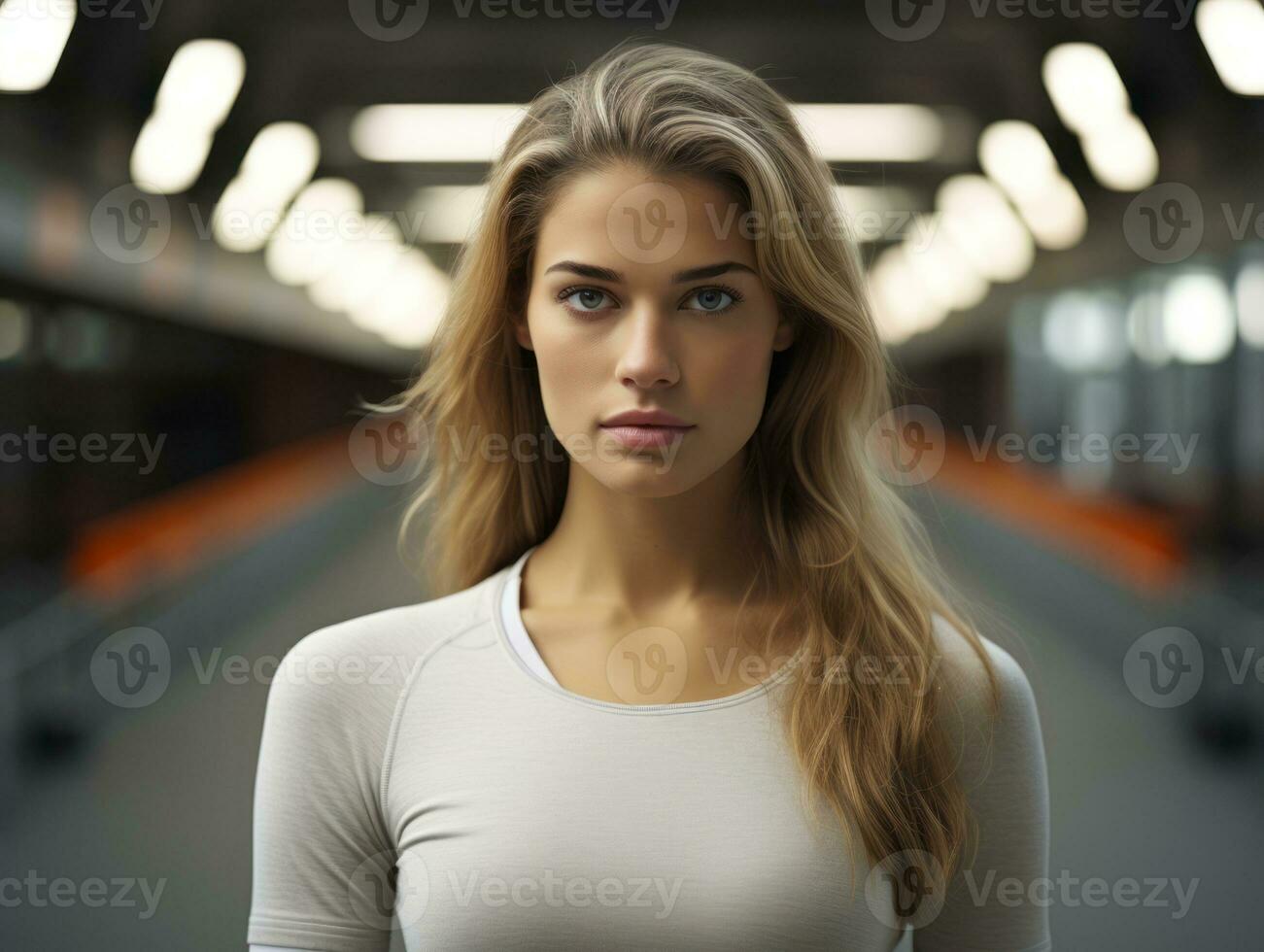 Dynamic Photograph of Female athlete AI Generative photo