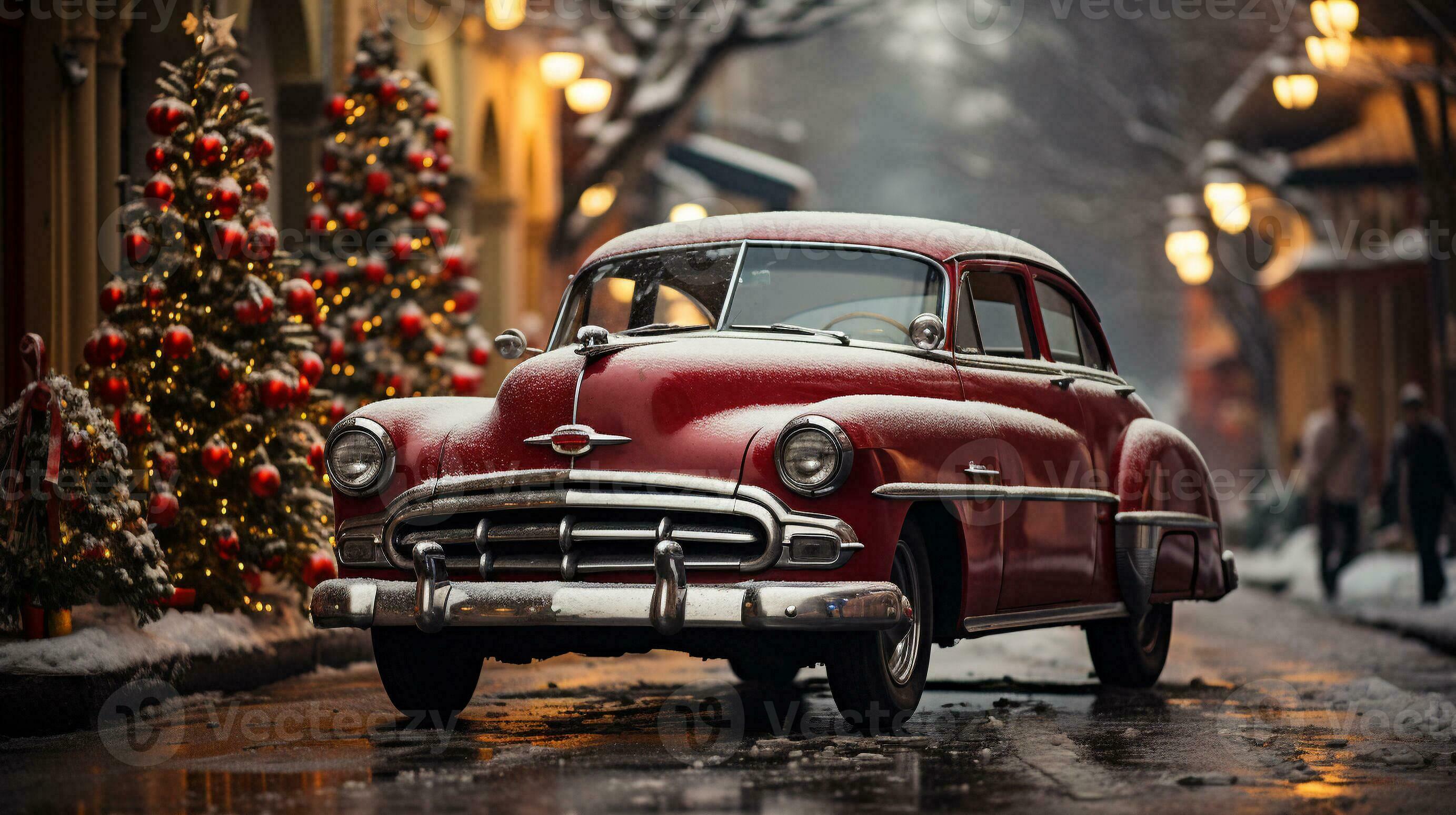 Cars decorated for Christmas