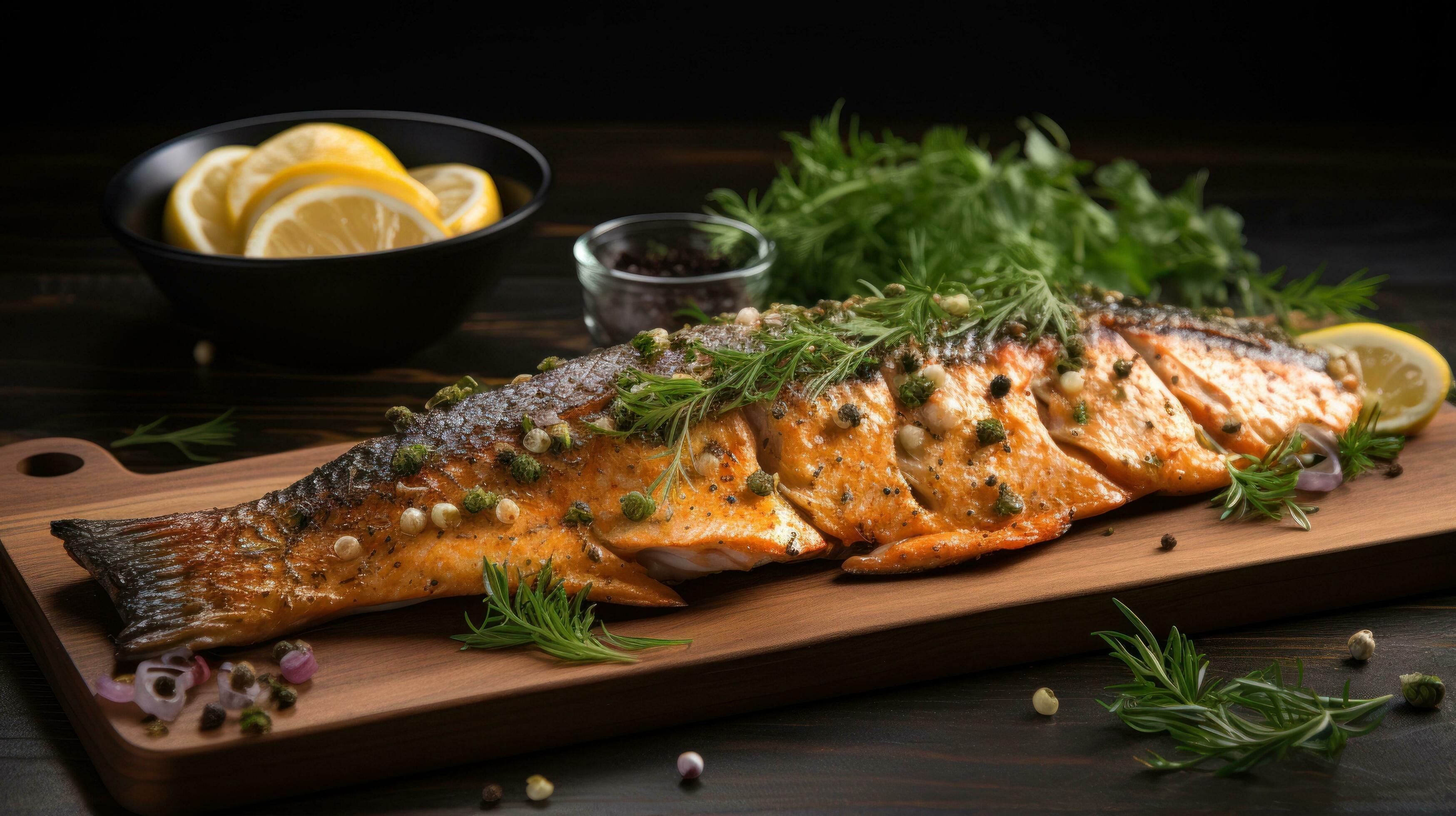 Trout. Delicate, flaky fish with a subtle flavor 30049250 Stock Photo