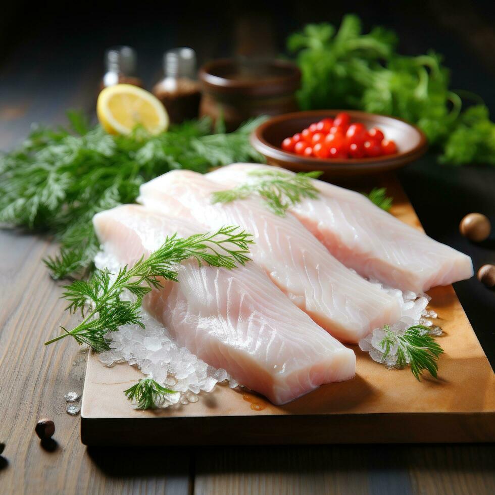 Cod. Mild-tasting white fish that's great for frying photo