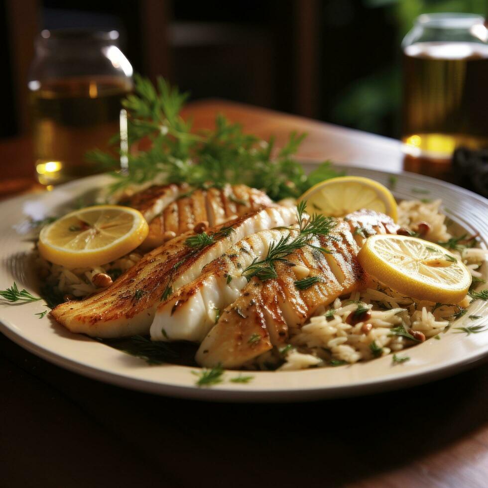Tilapia. Mild, white fish that's versatile and easy to cook photo