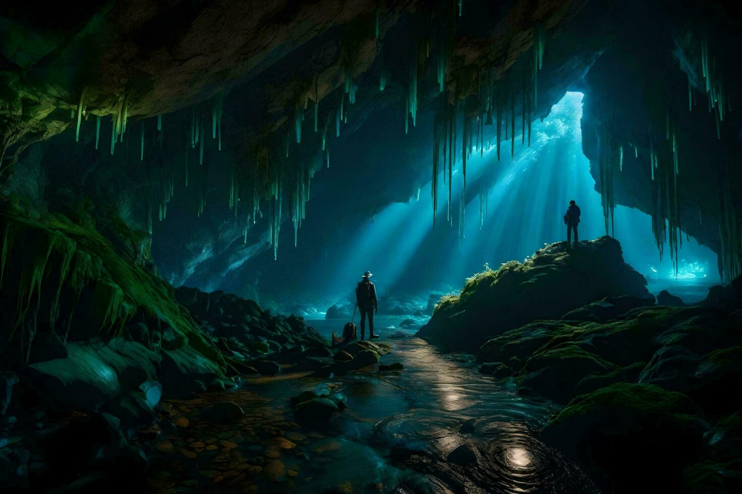 the cave of the sun. AI-Generated photo