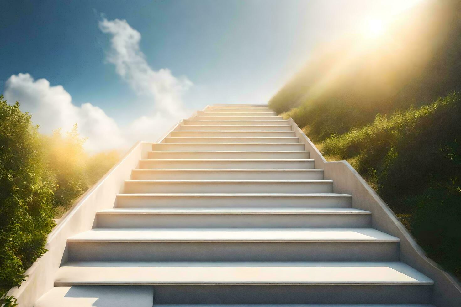 stairs leading to the sky. AI-Generated photo