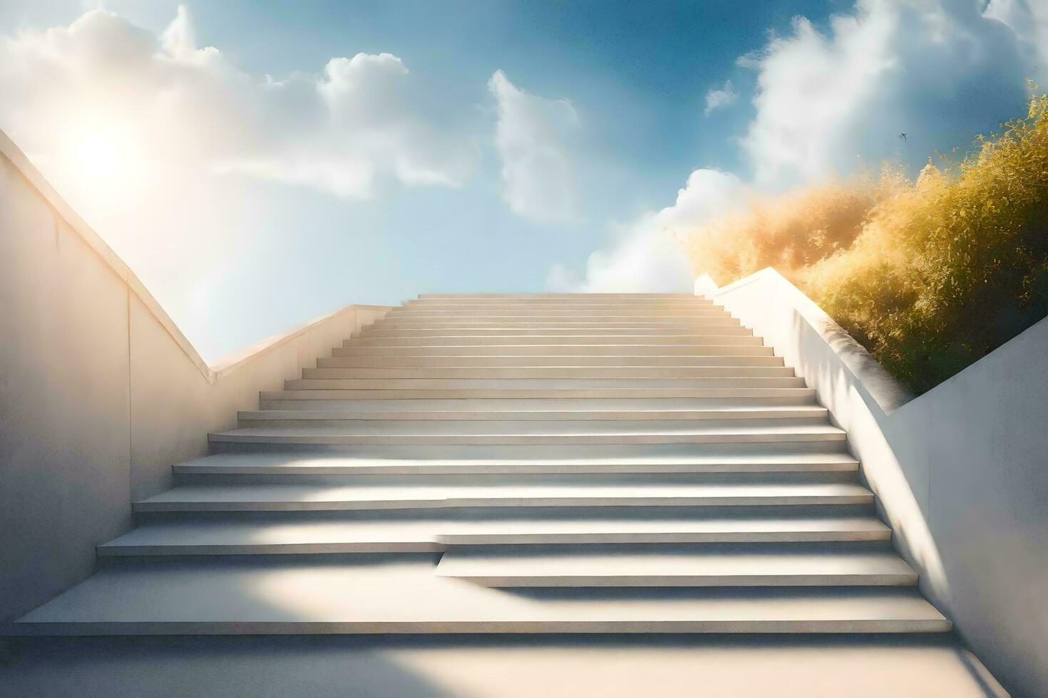 stairs leading to the sky. AI-Generated photo