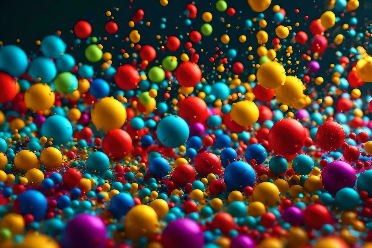 colorful bubbles floating in the air. AI-Generated photo