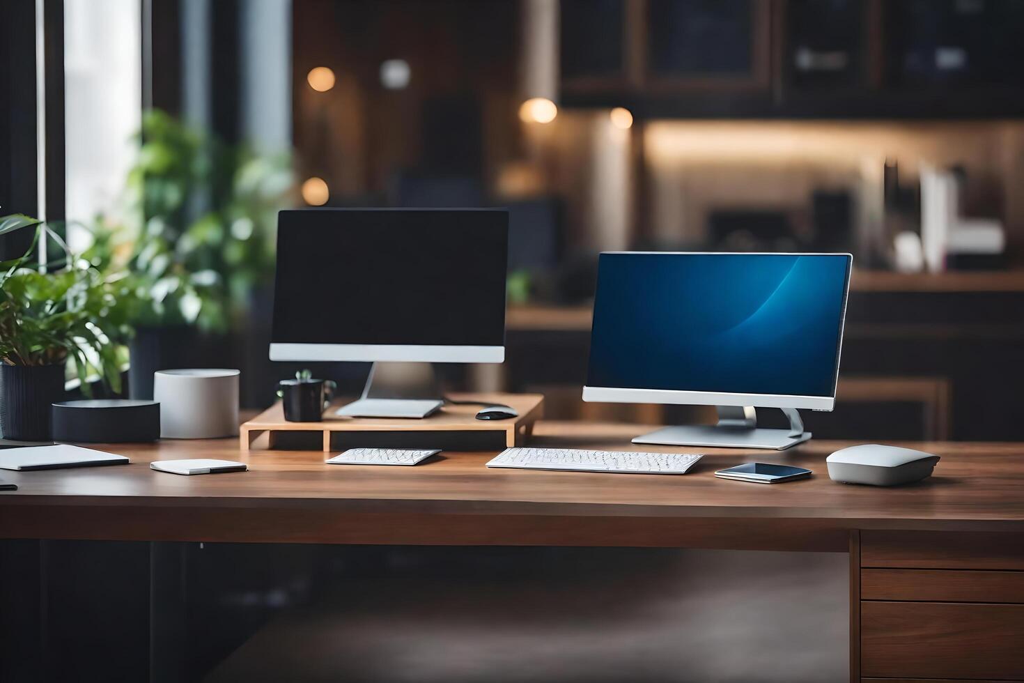 Two Computers Stock Photos, Images and Backgrounds for Free Download