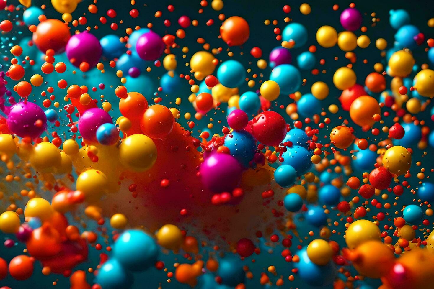 colorful bubbles floating in the air. AI-Generated photo