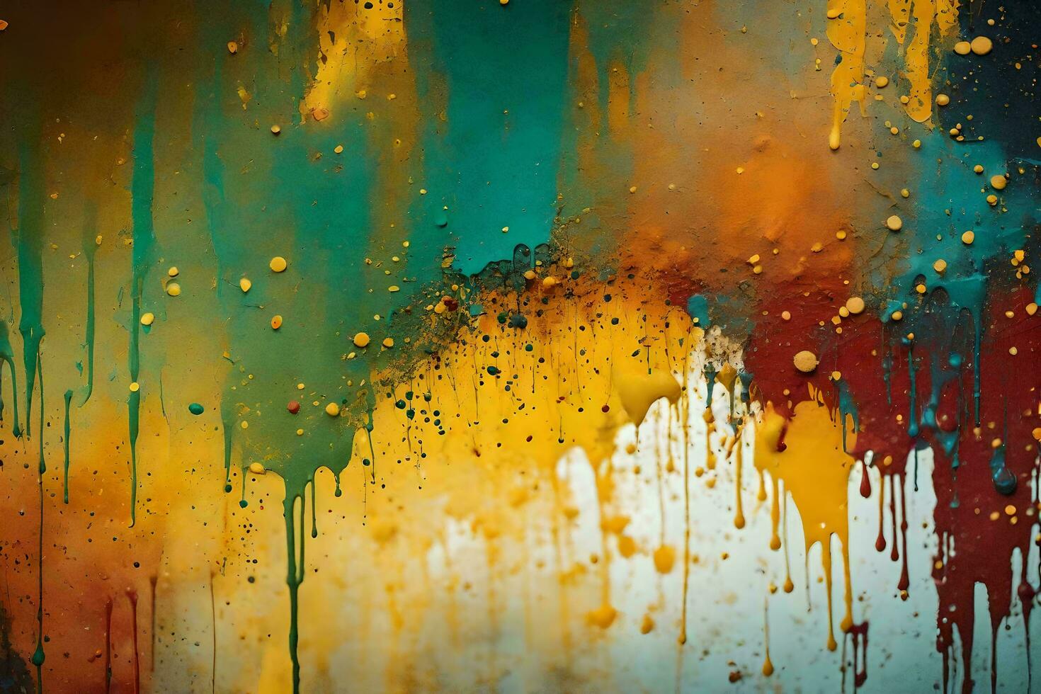 colorful paint dripping down a wall. AI-Generated photo