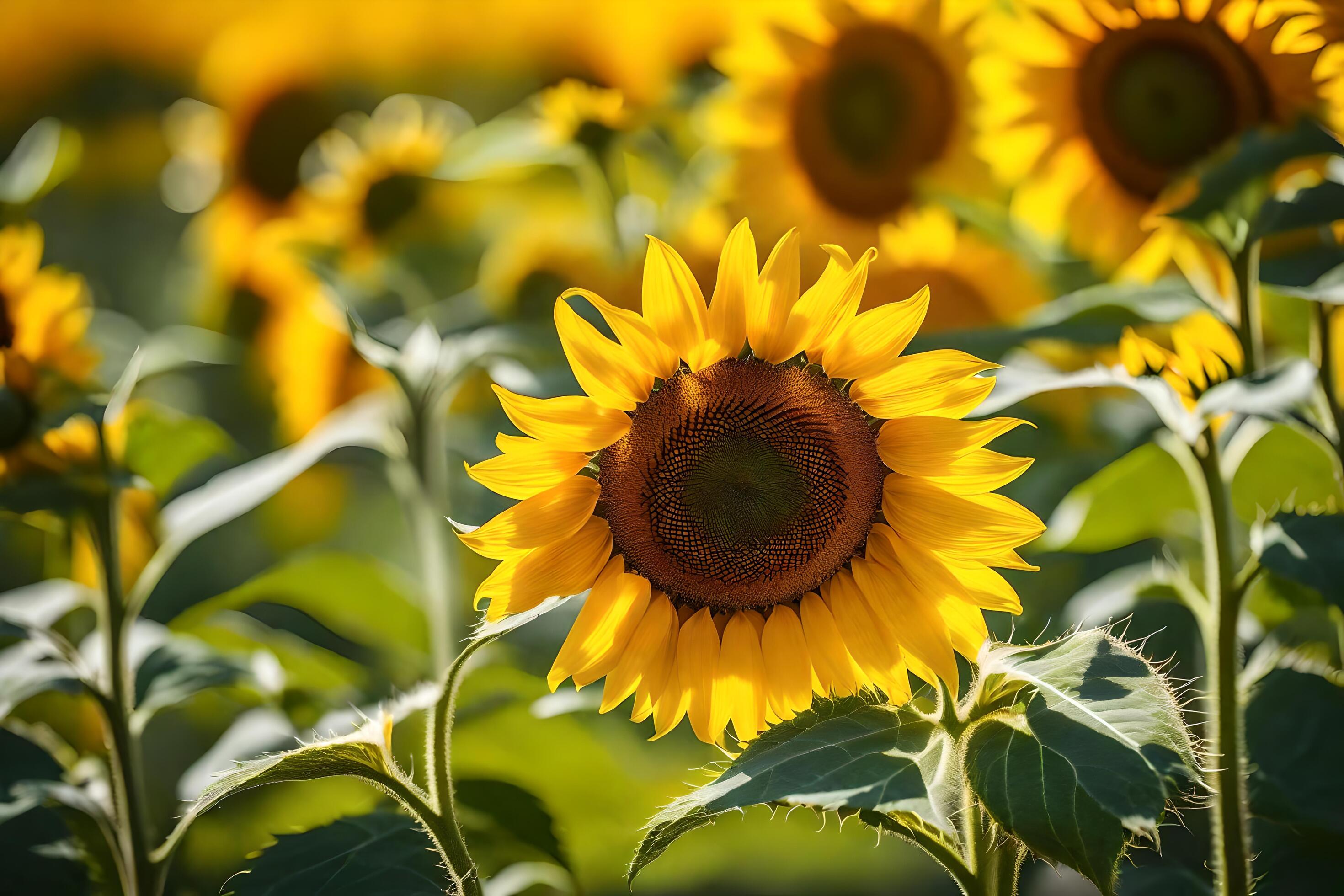 sunflower, field, field of sunflowers, field of sunflowers, field of