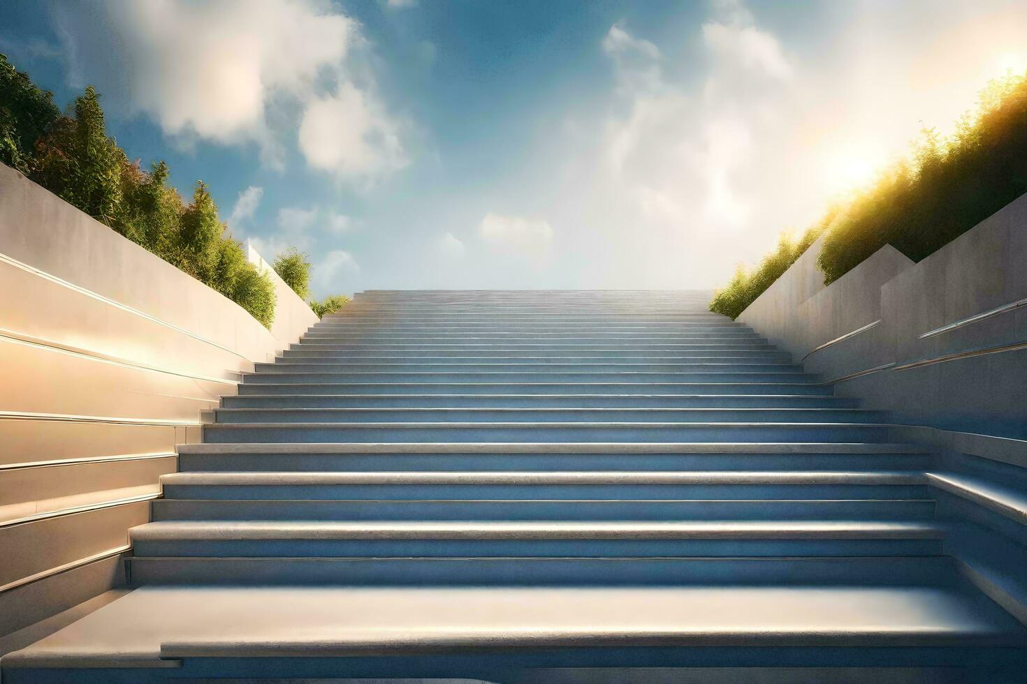 stairs leading to the sky. AI-Generated photo