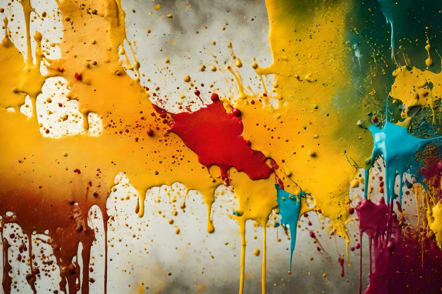 colorful paint splatters on a wall photo