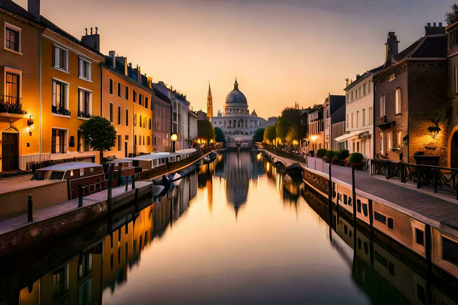 el ciudad de Londres a puesta de sol. generado por ai foto