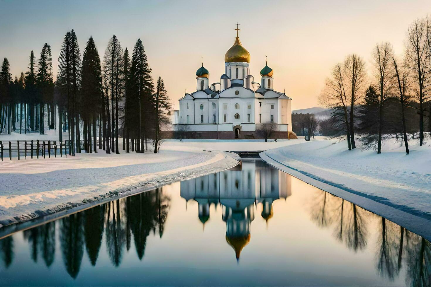 el kremlin en invierno. generado por ai foto