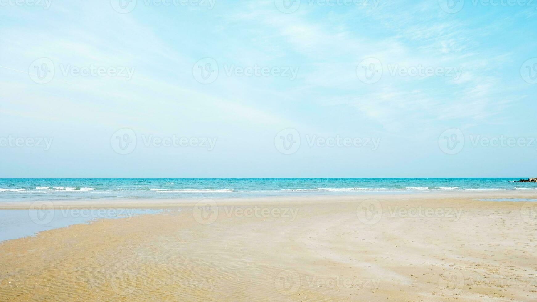 Scene of HuaHin beach in a smoot colors. photo