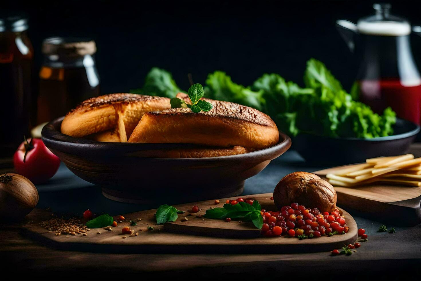 food on the table. AI-Generated photo