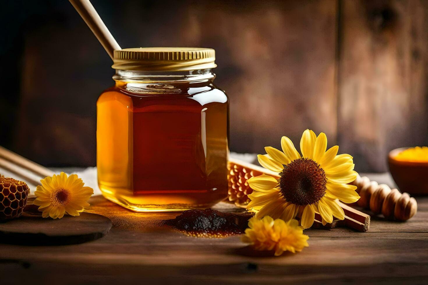 honey is a natural remedy for many health problems. AI-Generated photo