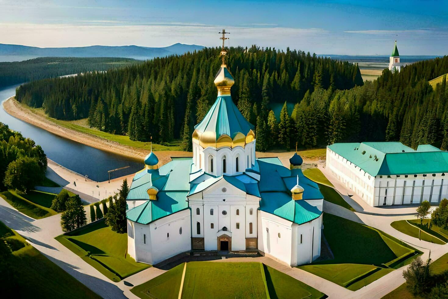 the cathedral of the holy cross in the city of kazan. AI-Generated photo
