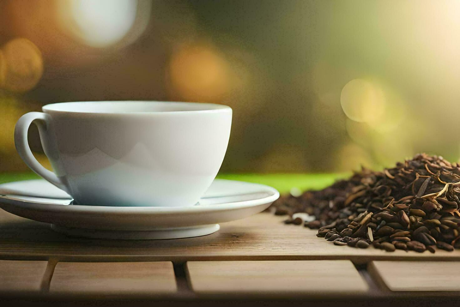 a cup of tea and a cup of coffee. AI-Generated photo
