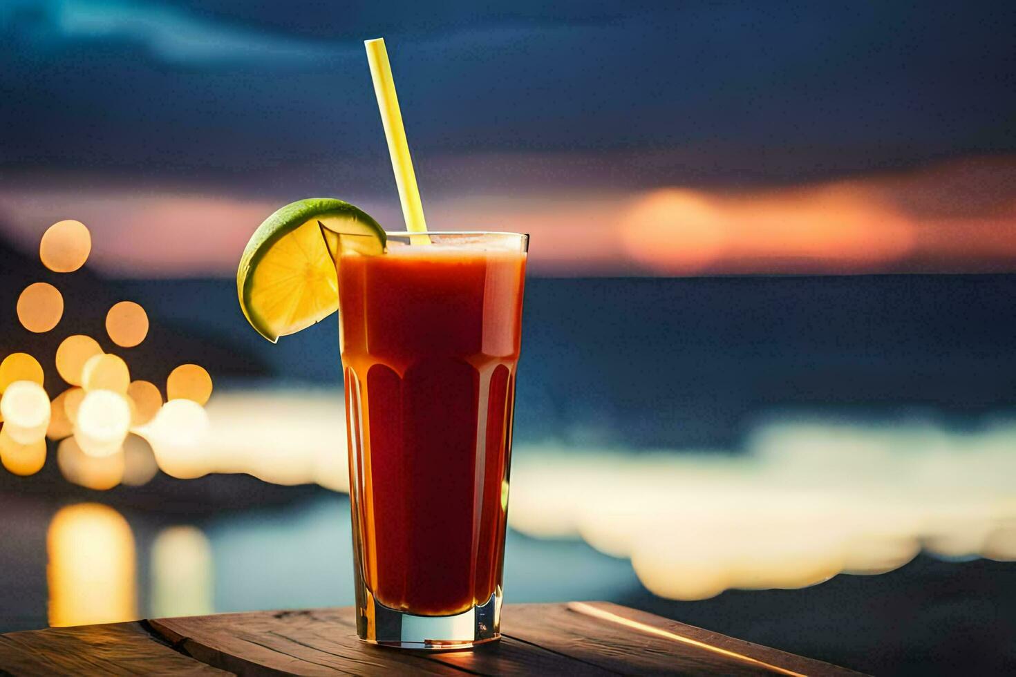 cocktail on the beach. AI-Generated photo