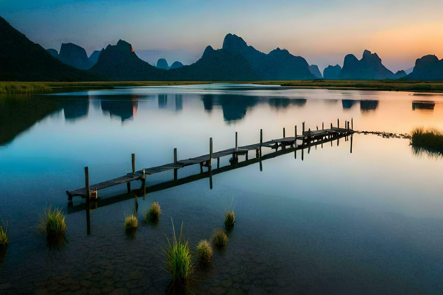 the li river in china. AI-Generated photo