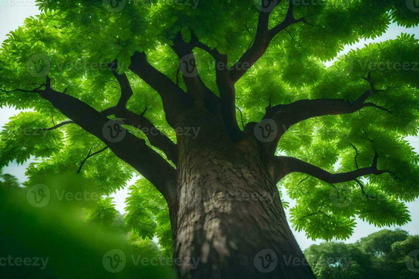 un árbol en el bosque. generado por ai foto