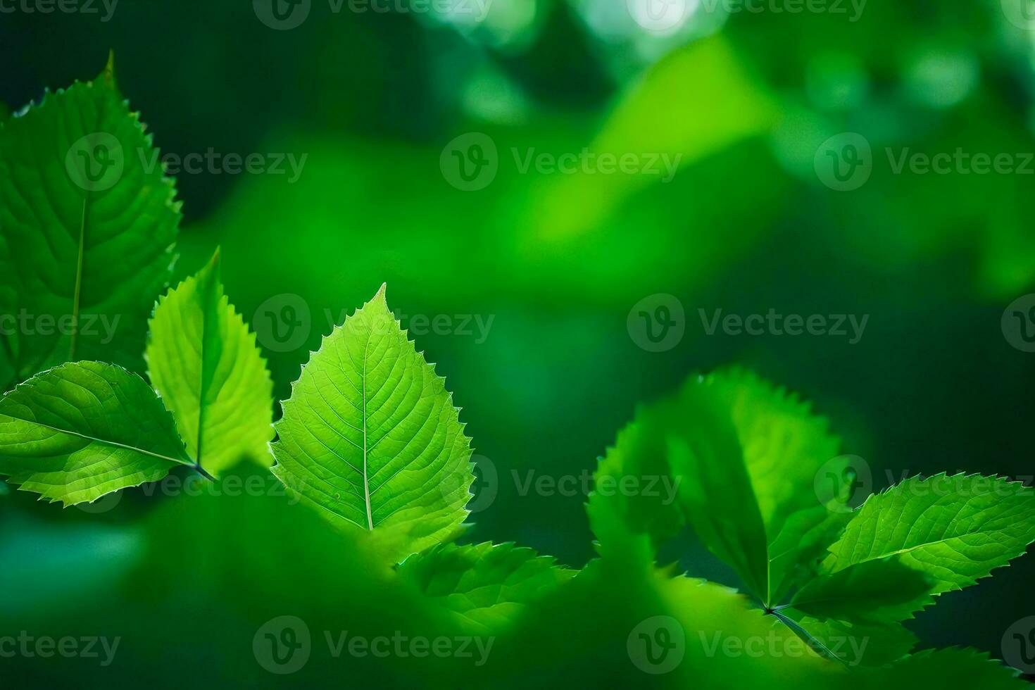green leaves on a tree. AI-Generated photo