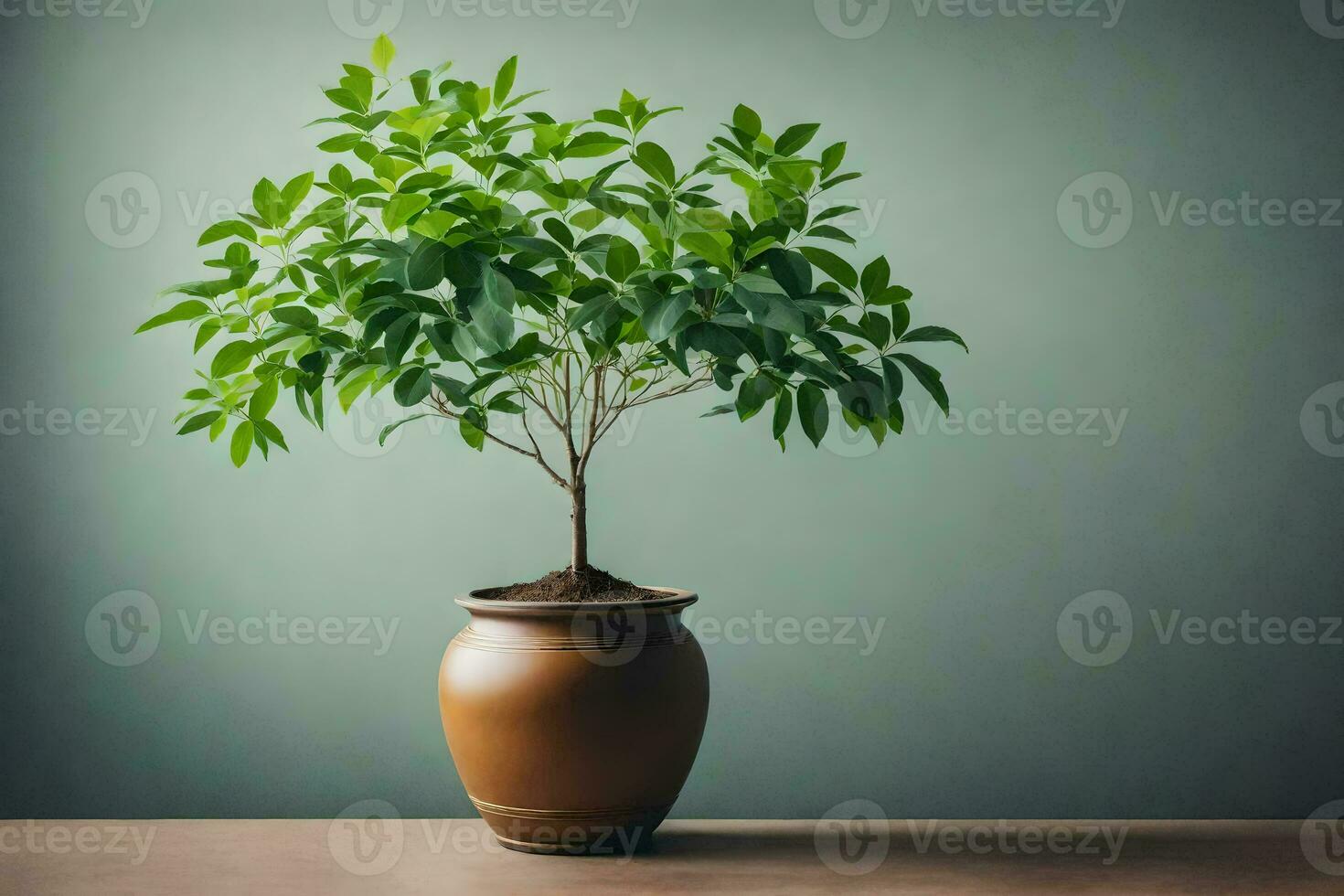 a potted plant on a table. AI-Generated photo