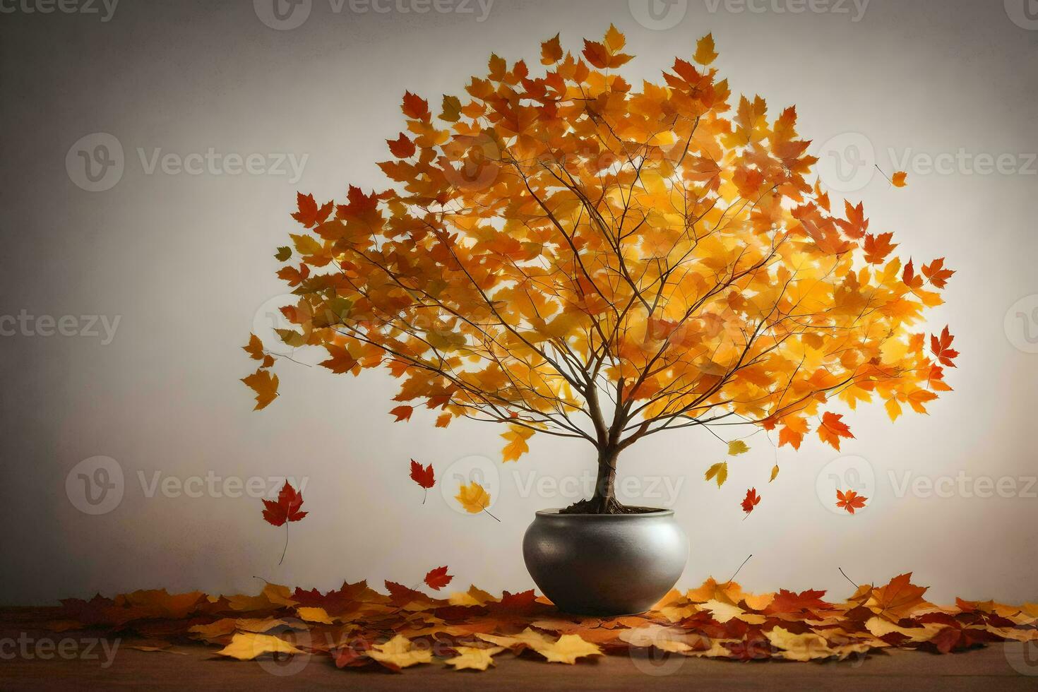 autumn leaves in a vase. AI-Generated photo