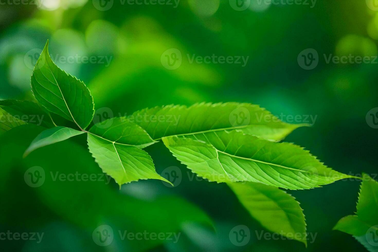 green leaves on a tree. AI-Generated photo