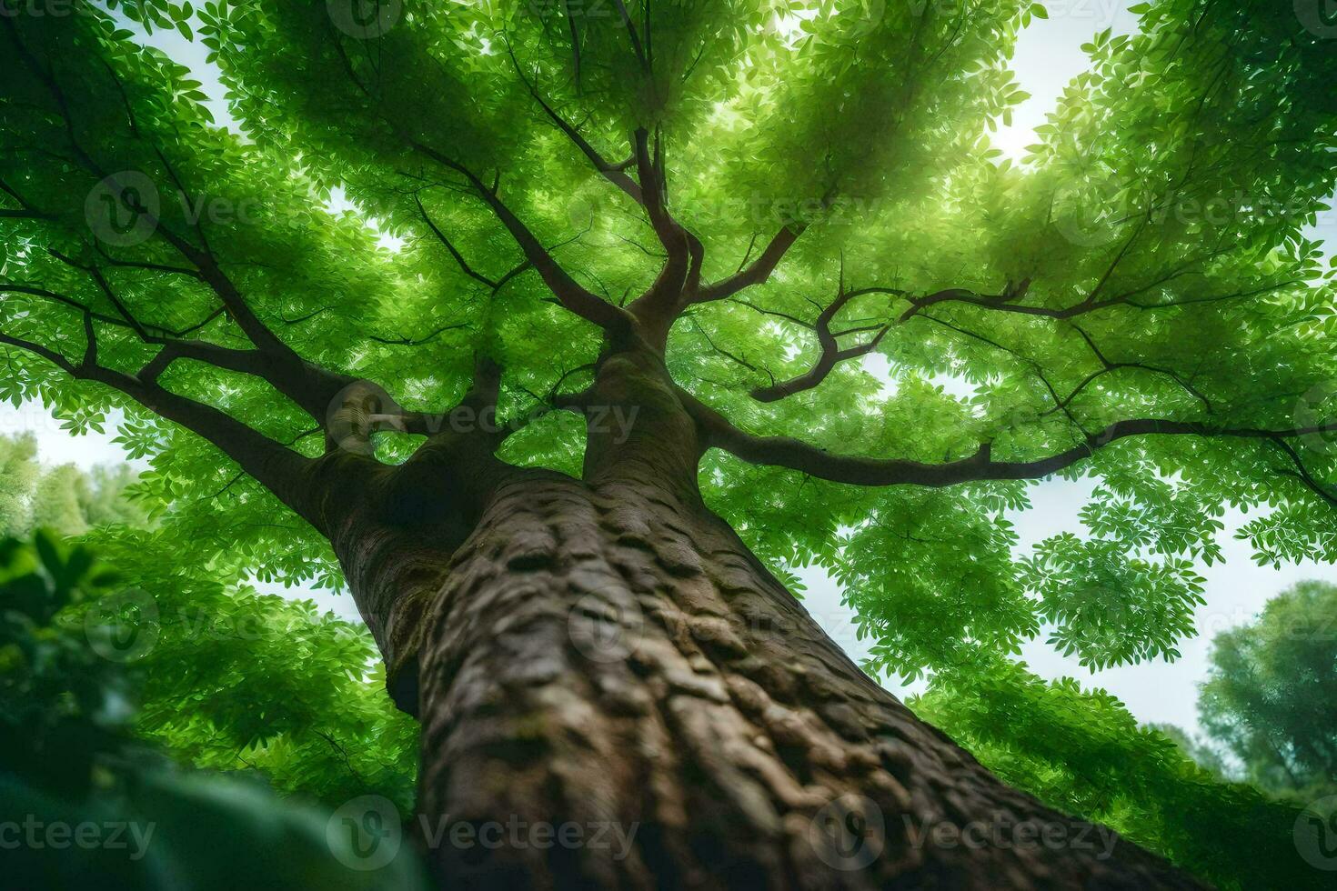 a tree in the forest. AI-Generated photo