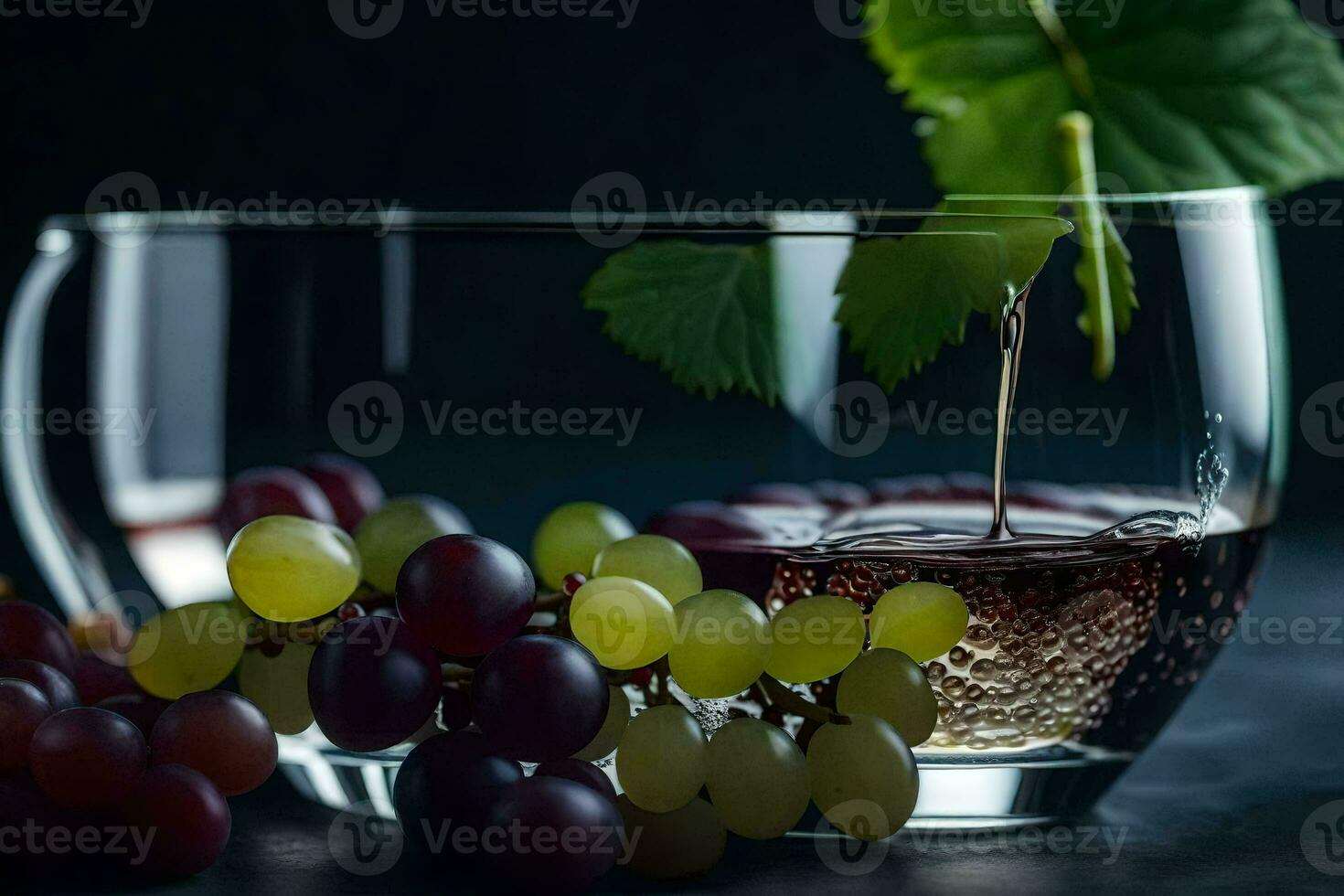 wine in a glass with grapes. AI-Generated photo