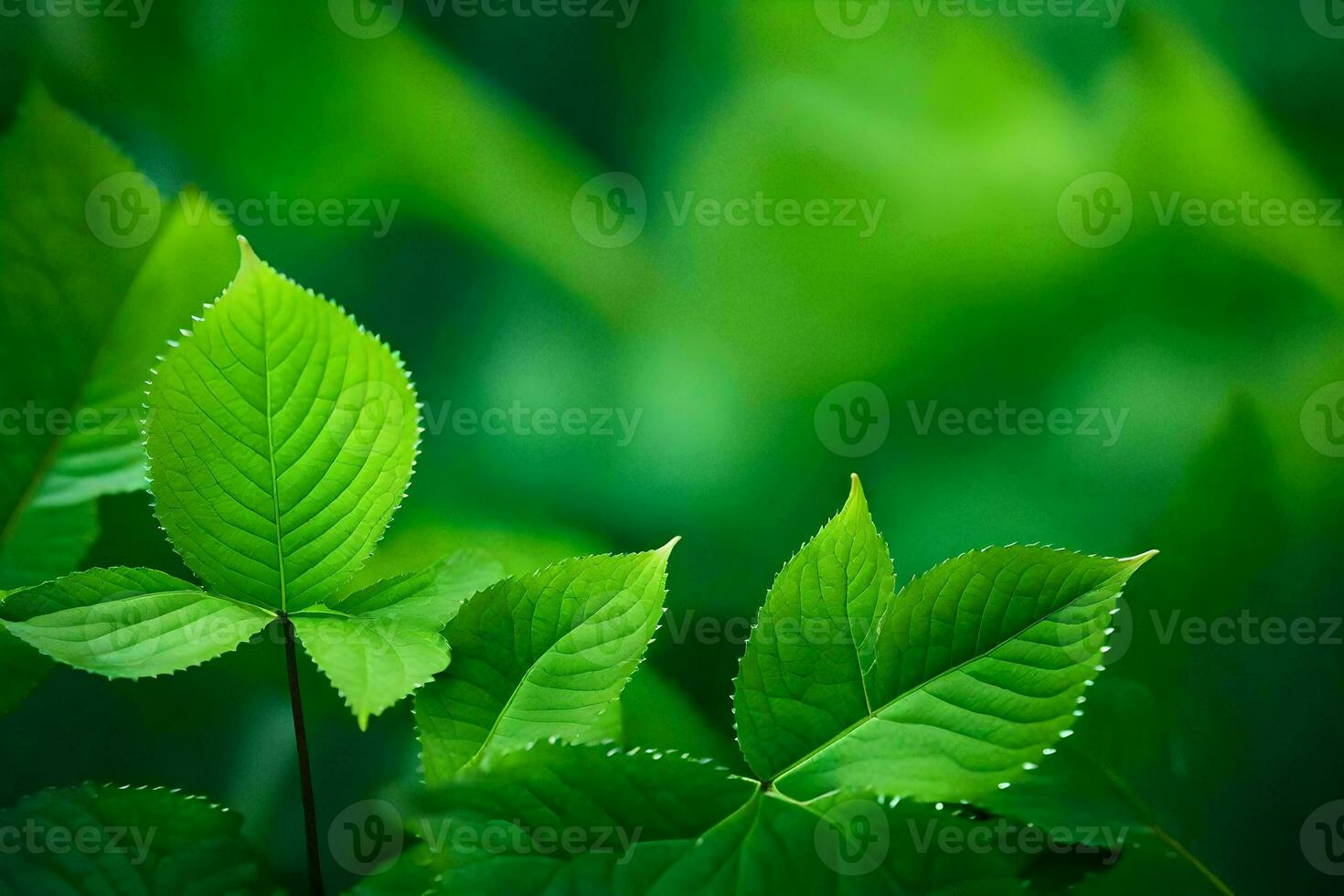 green leaves on a green background. AI-Generated photo