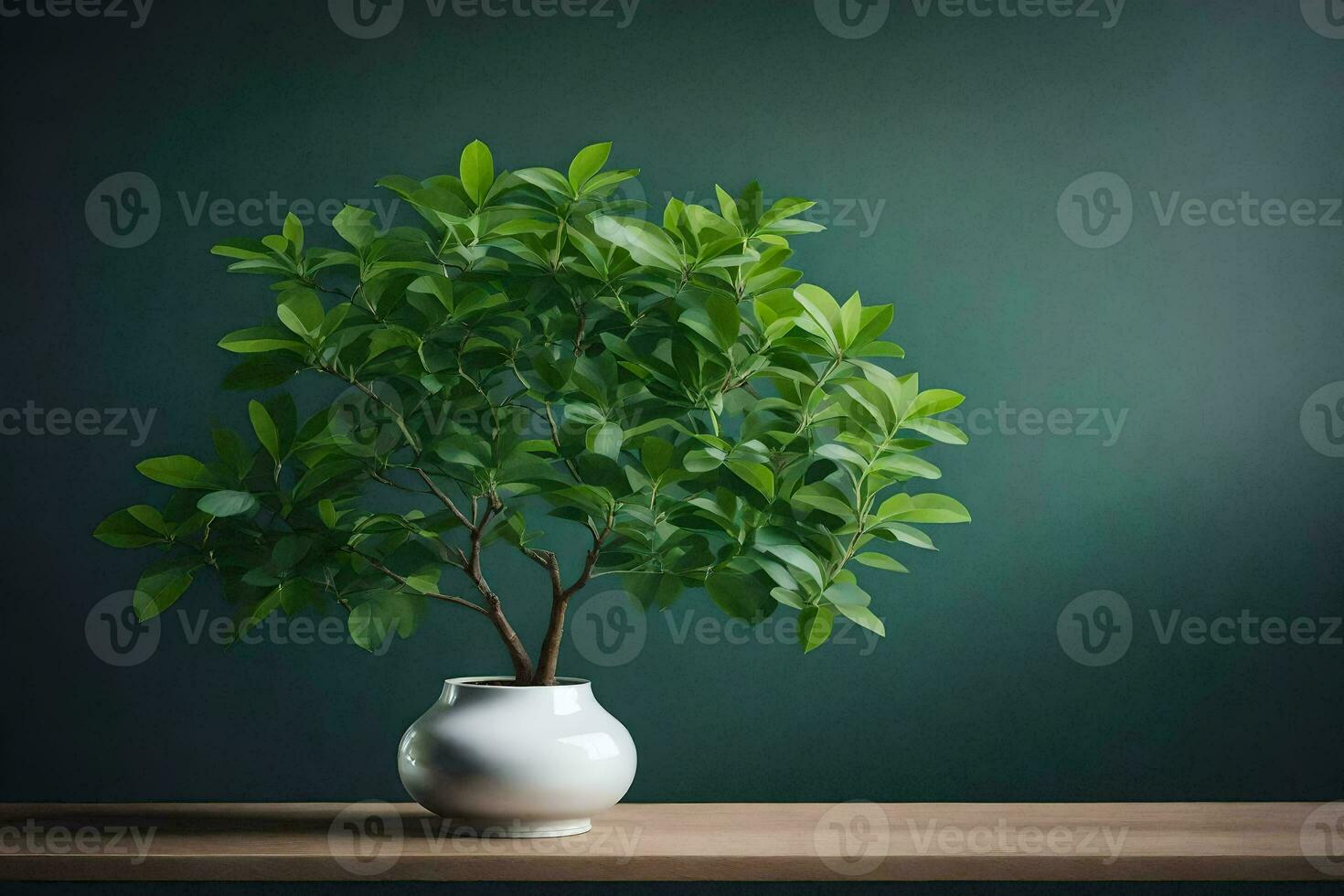 a potted plant in a vase on a table. AI-Generated photo