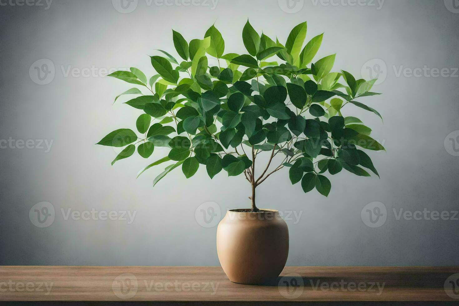 a potted plant on a table. AI-Generated photo