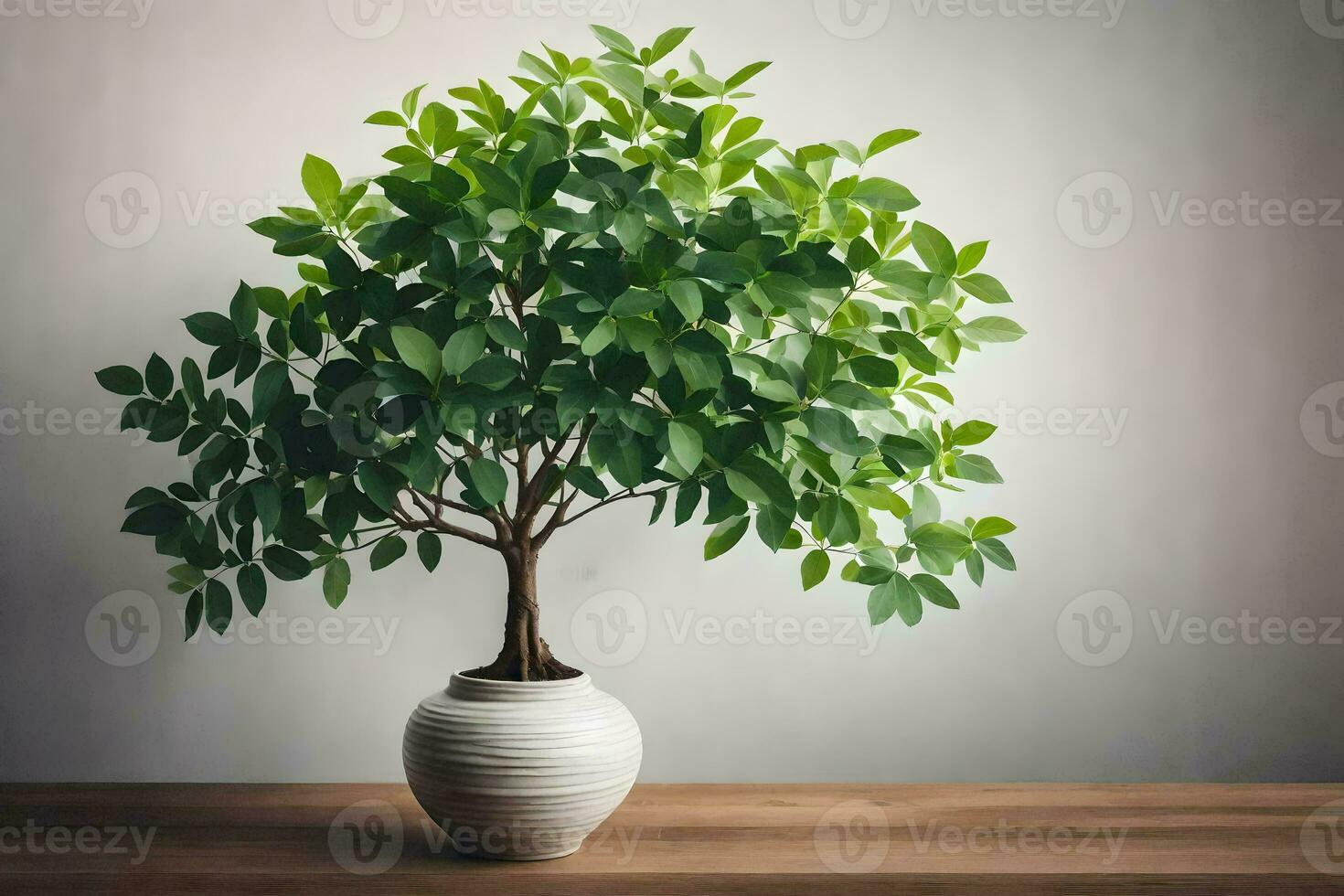 a potted plant in a vase on a table. AI-Generated photo