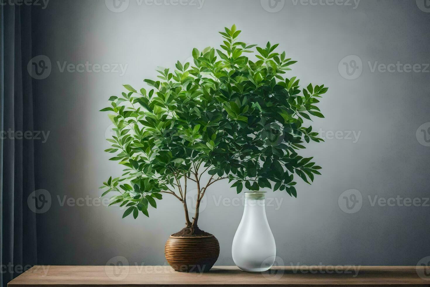 a potted plant in a vase on a table. AI-Generated photo