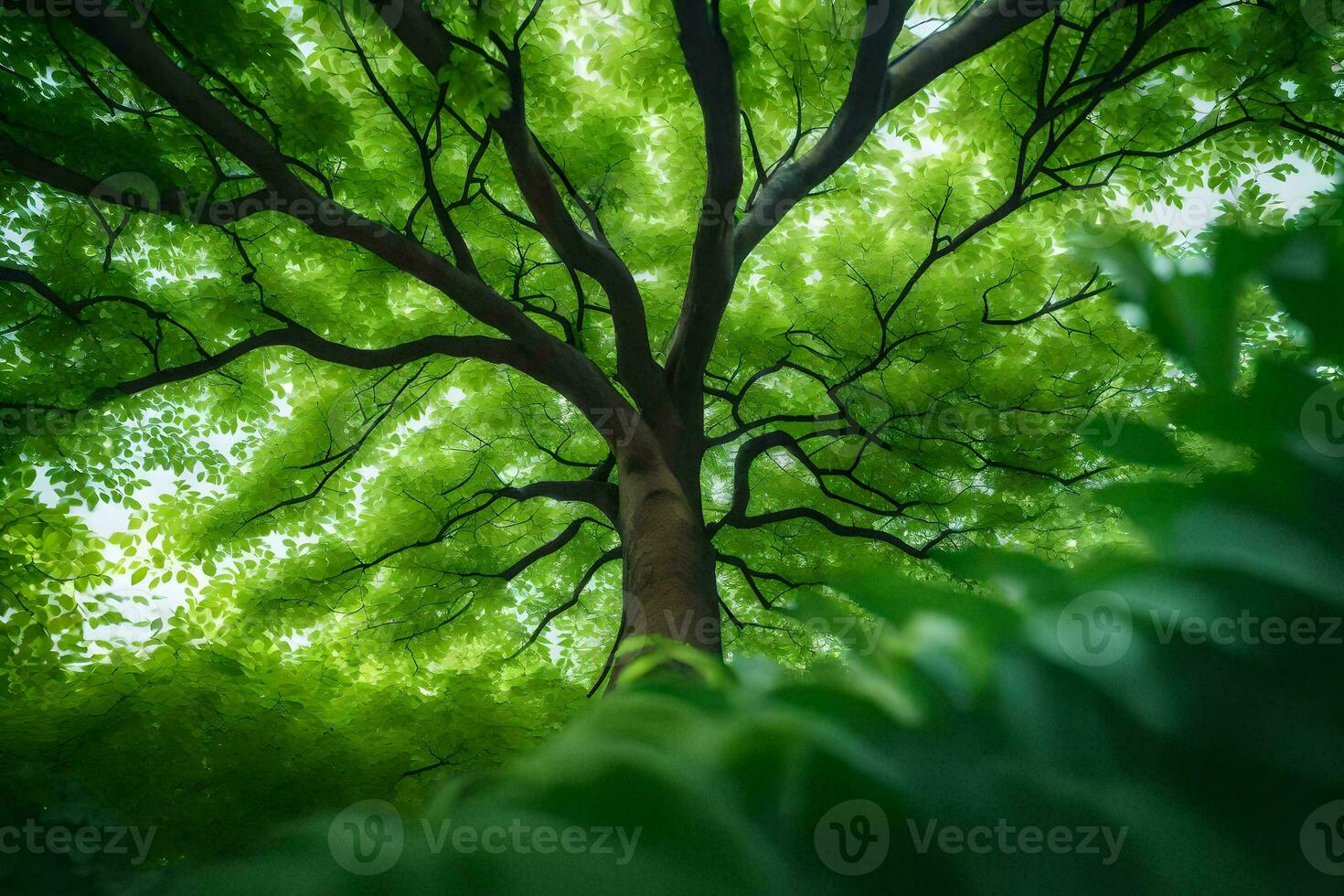 a tree in the forest. AI-Generated photo