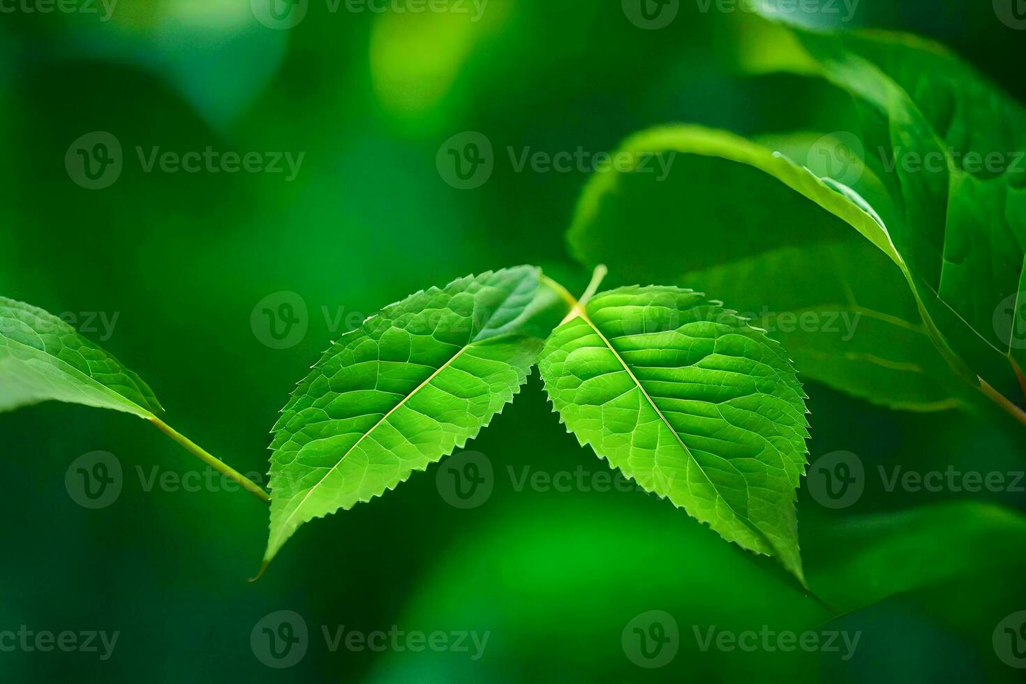 verde hojas en un árbol. generado por ai foto