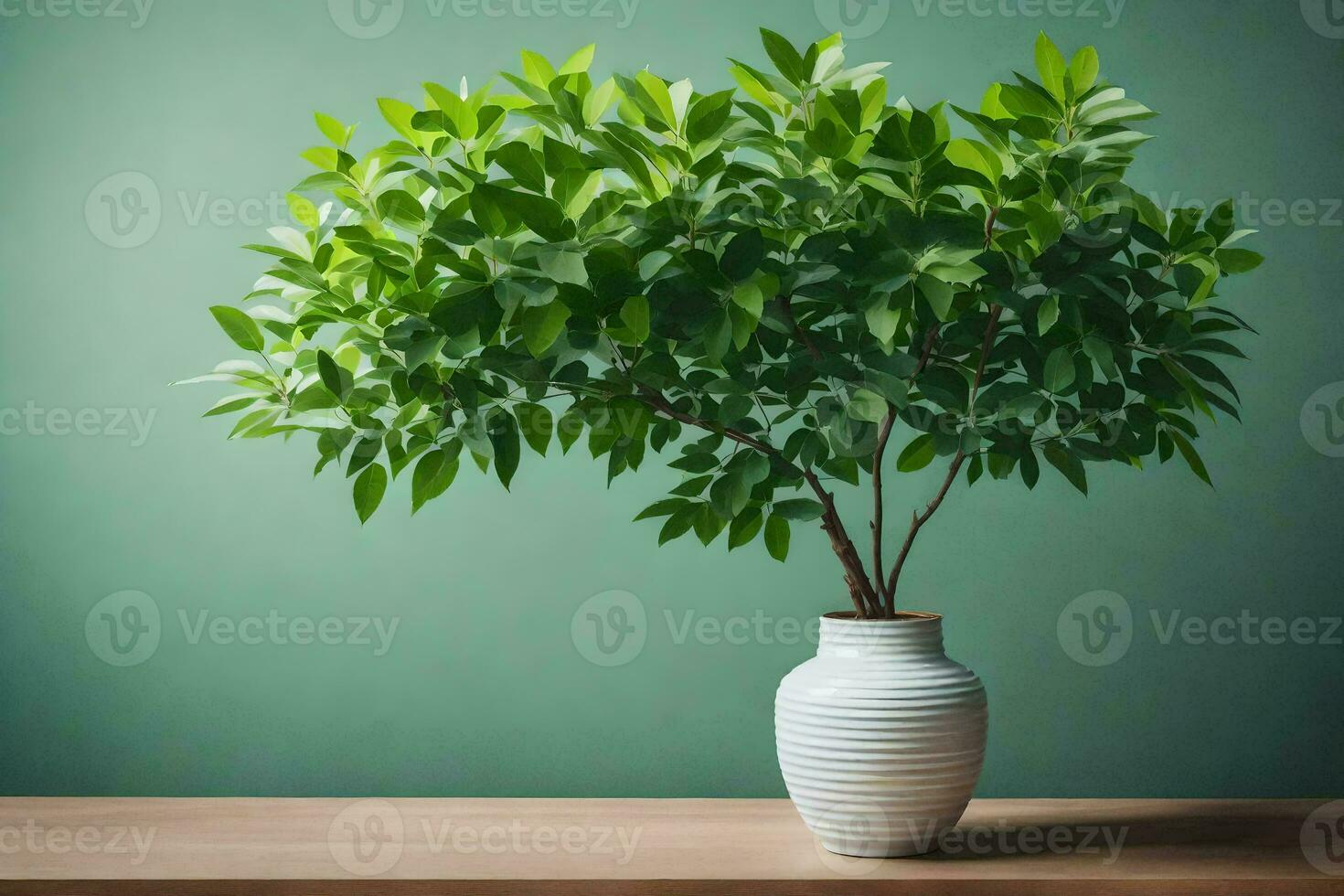 a potted plant in a vase on a table. AI-Generated photo