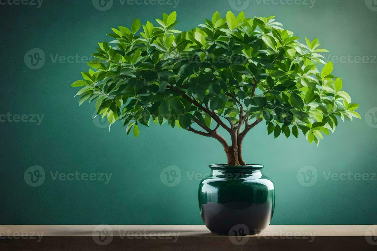 a potted plant in a vase on a table. AI-Generated photo