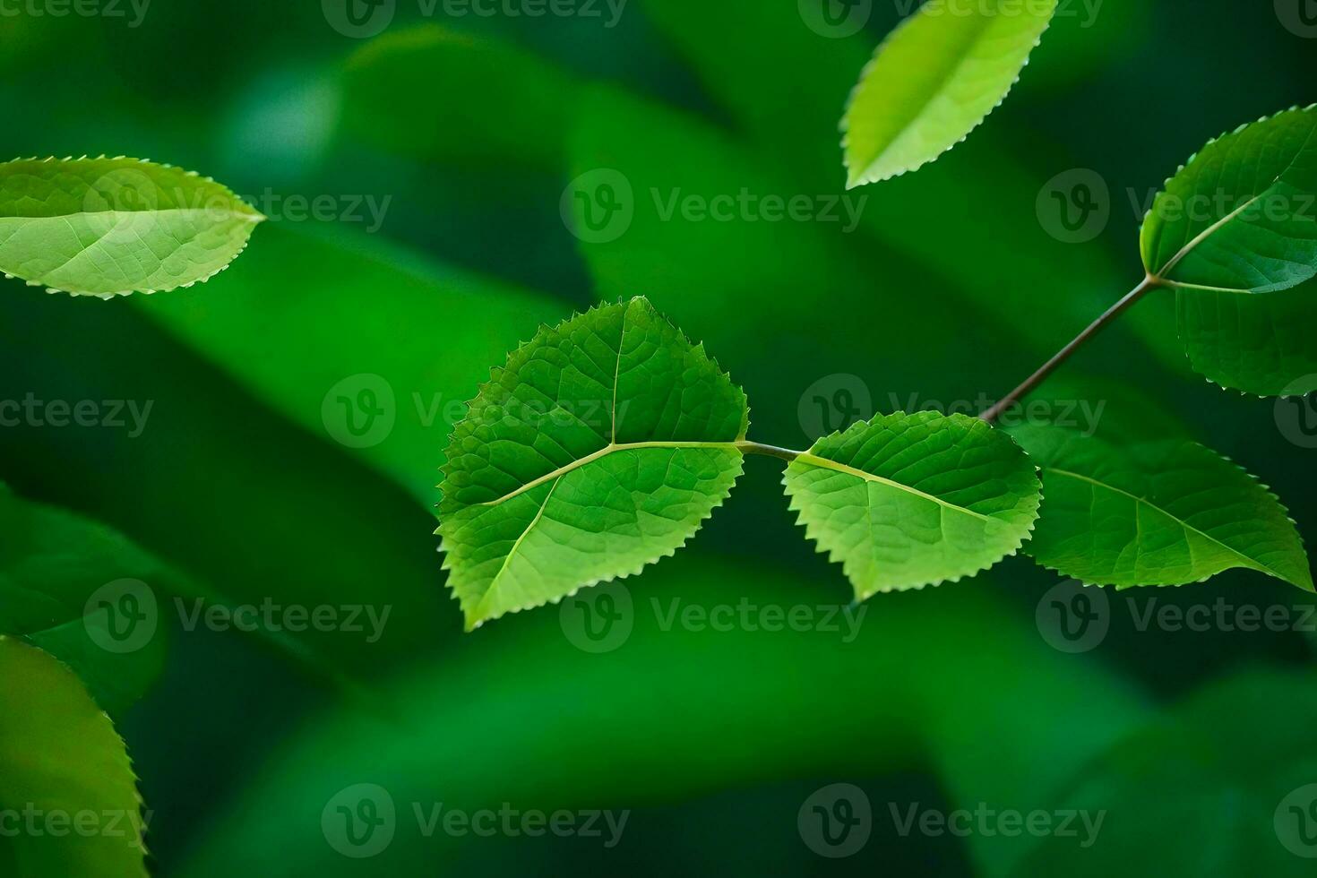 verde hojas en un árbol. generado por ai foto