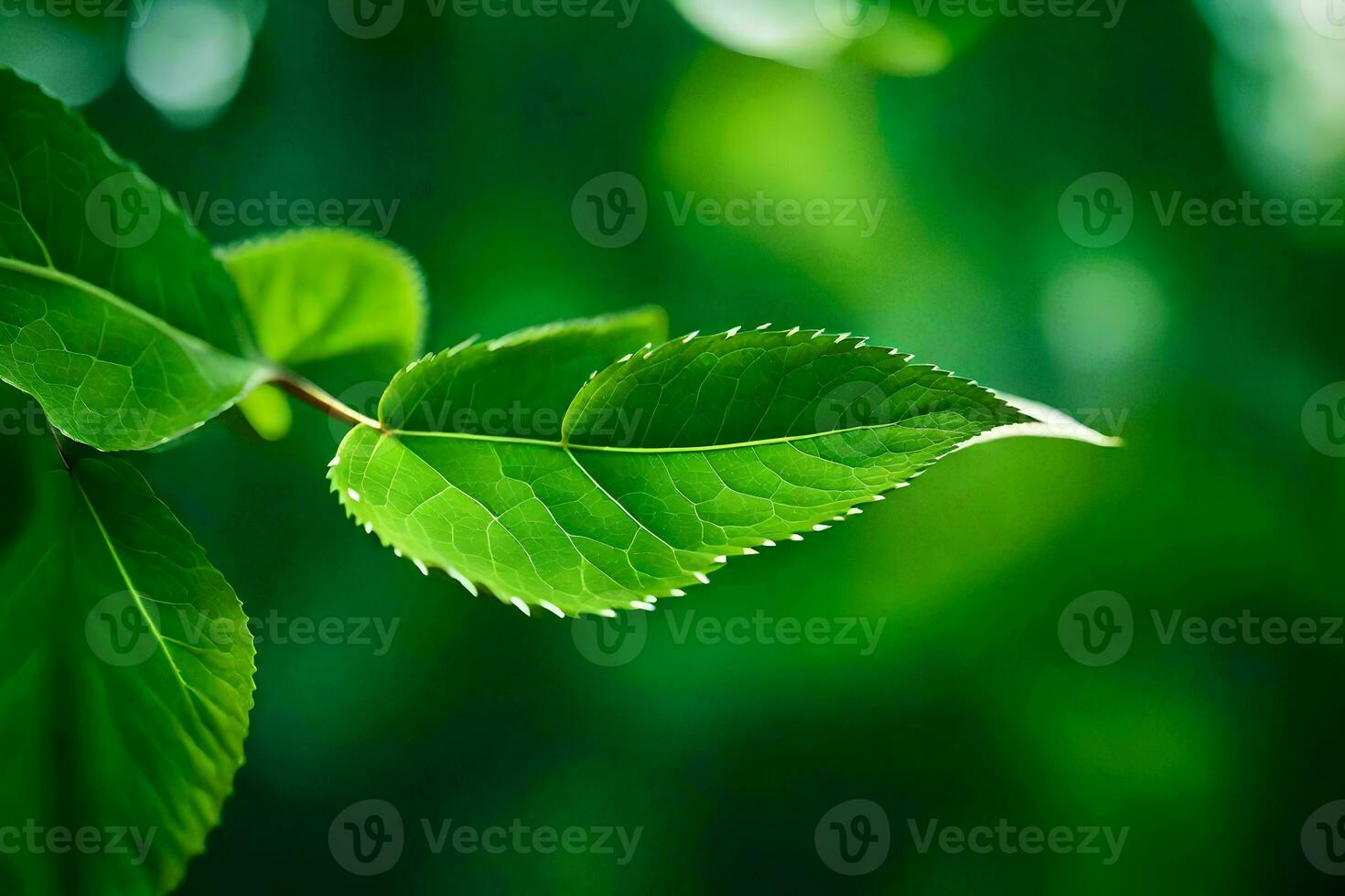 green leaves on a tree. AI-Generated photo