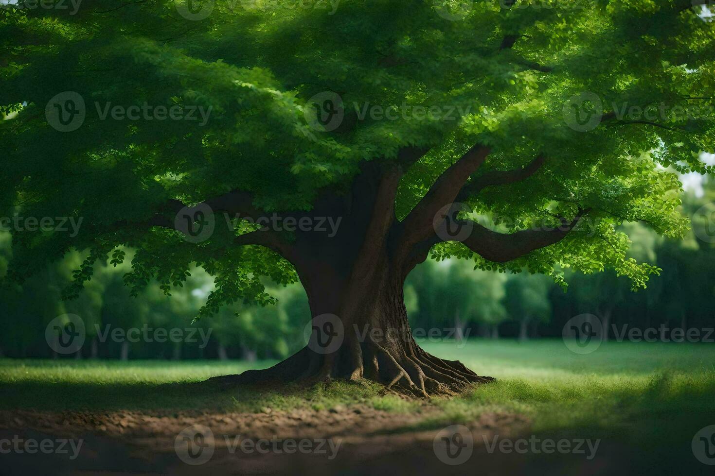 photo wallpaper the tree, nature, the forest, the green, the tree, the forest,. AI-Generated