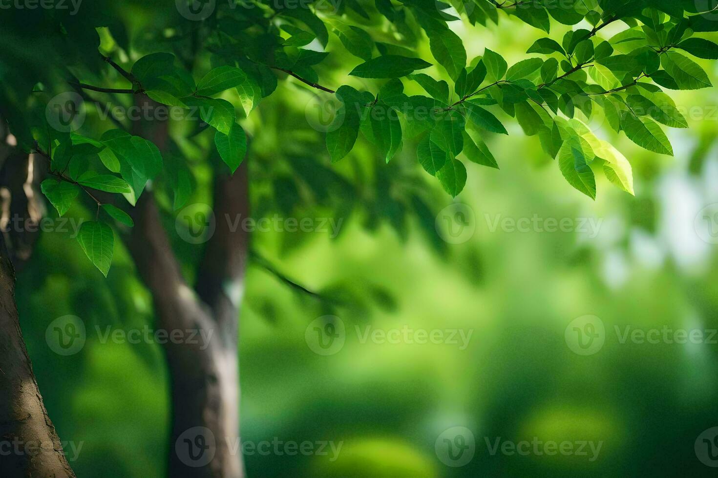 a green tree with leaves in the background. AI-Generated 30127842 Stock ...