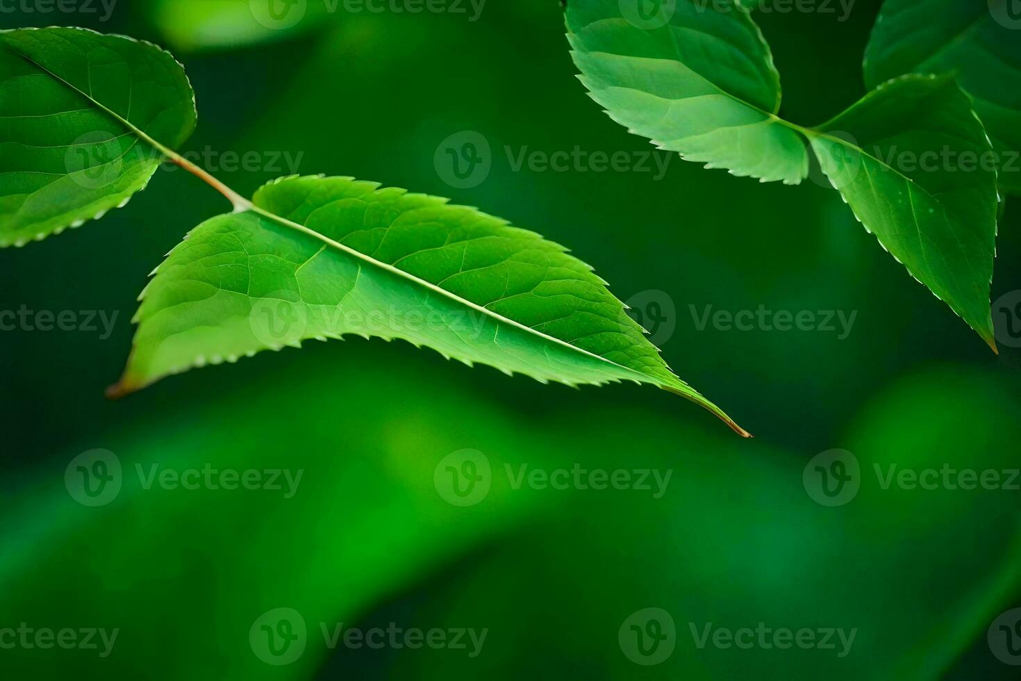 green leaves on a tree. AI-Generated photo