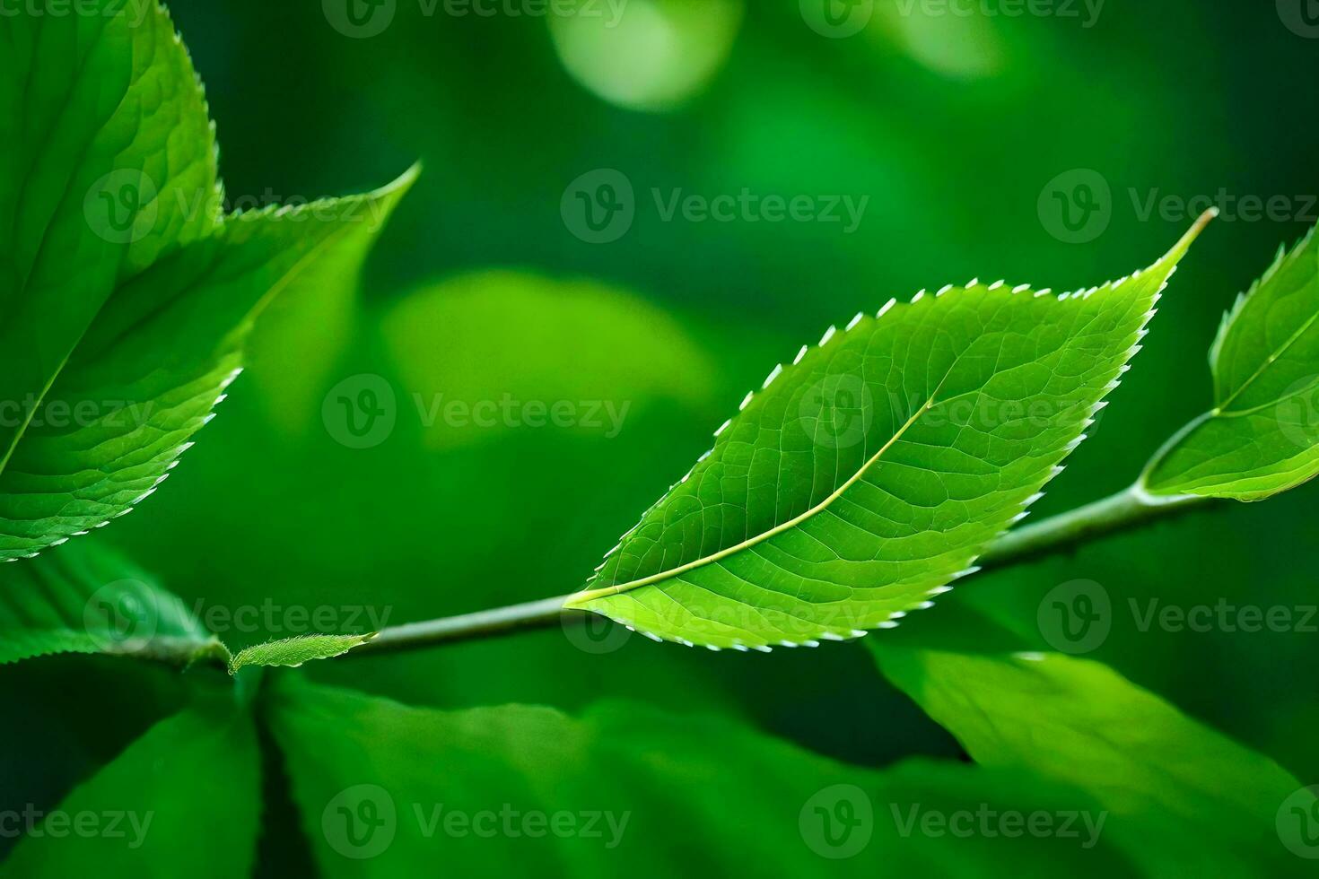green leaves on a tree. AI-Generated photo