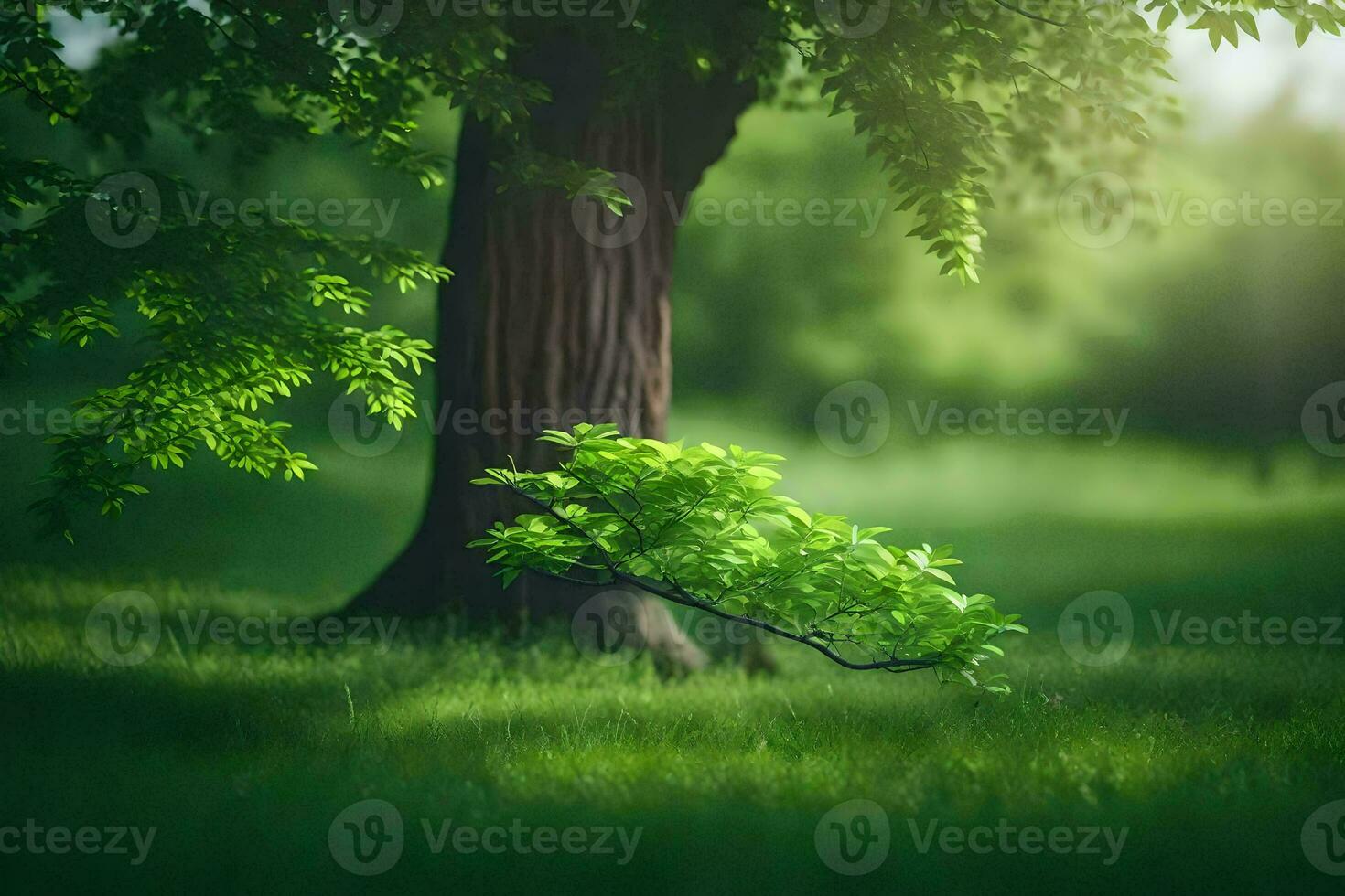 photo wallpaper the grass, tree, grass, green, tree, grass, green, tree,. AI-Generated