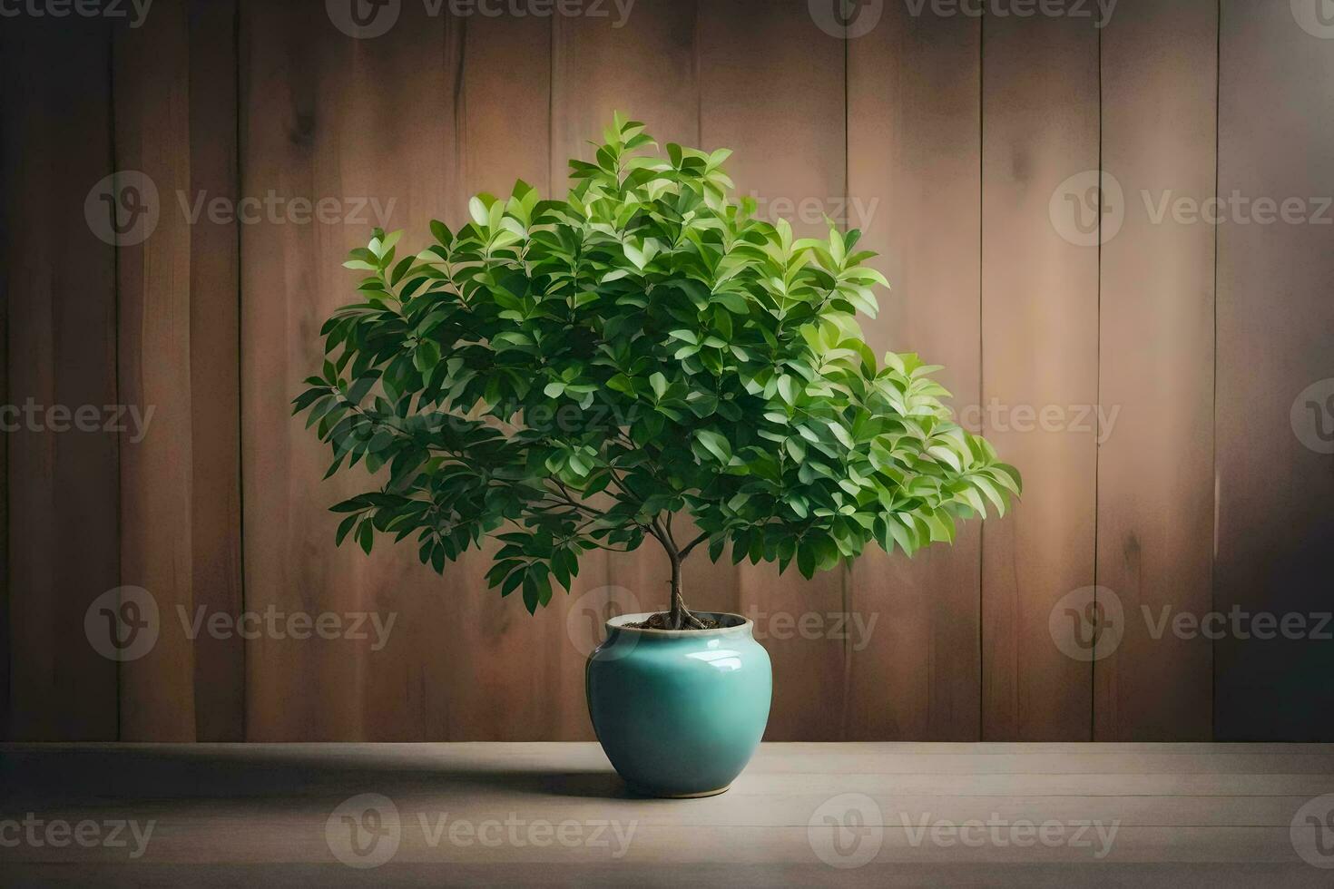 a potted plant in a vase on a table. AI-Generated photo