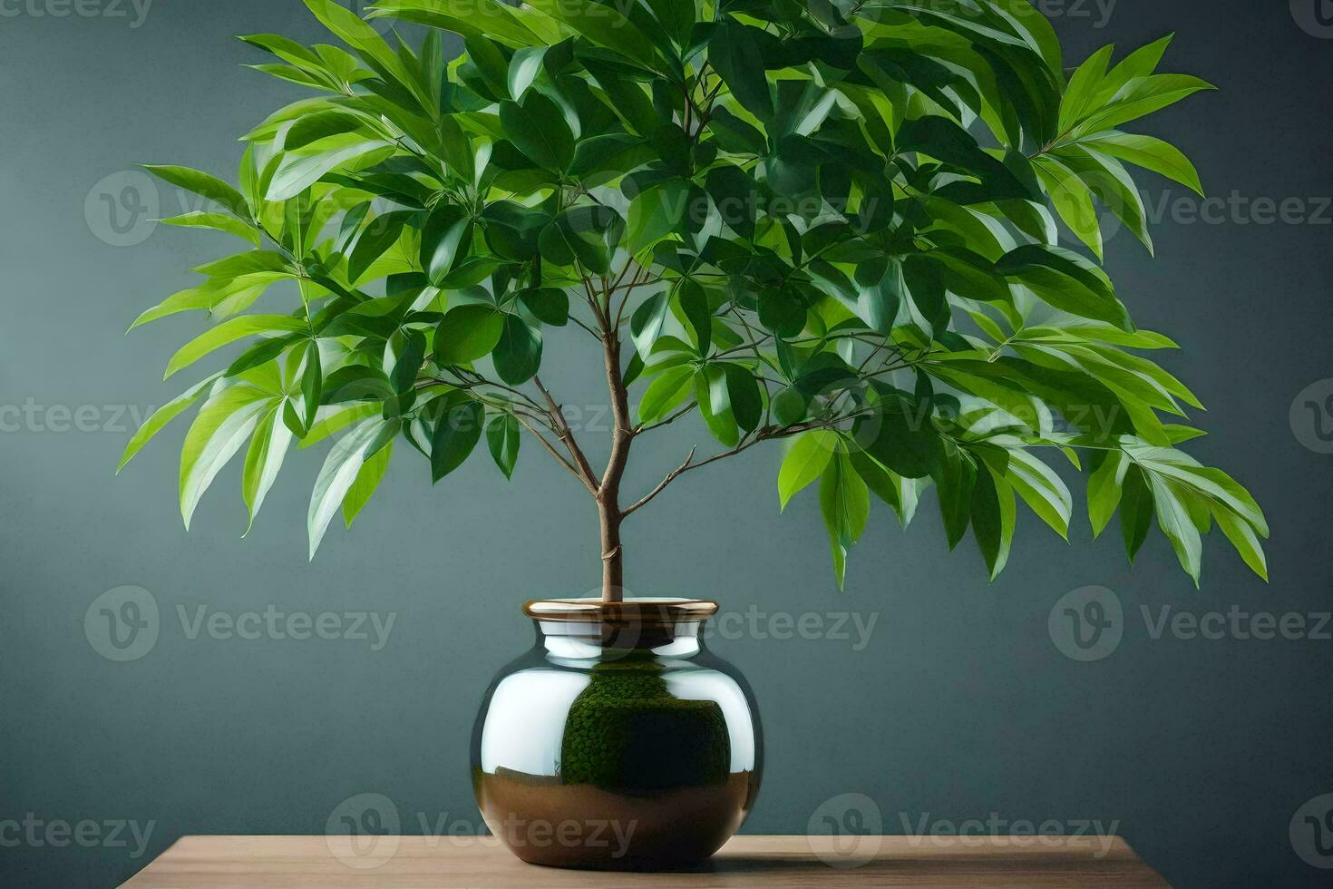 a potted plant in a vase on a table. AI-Generated photo