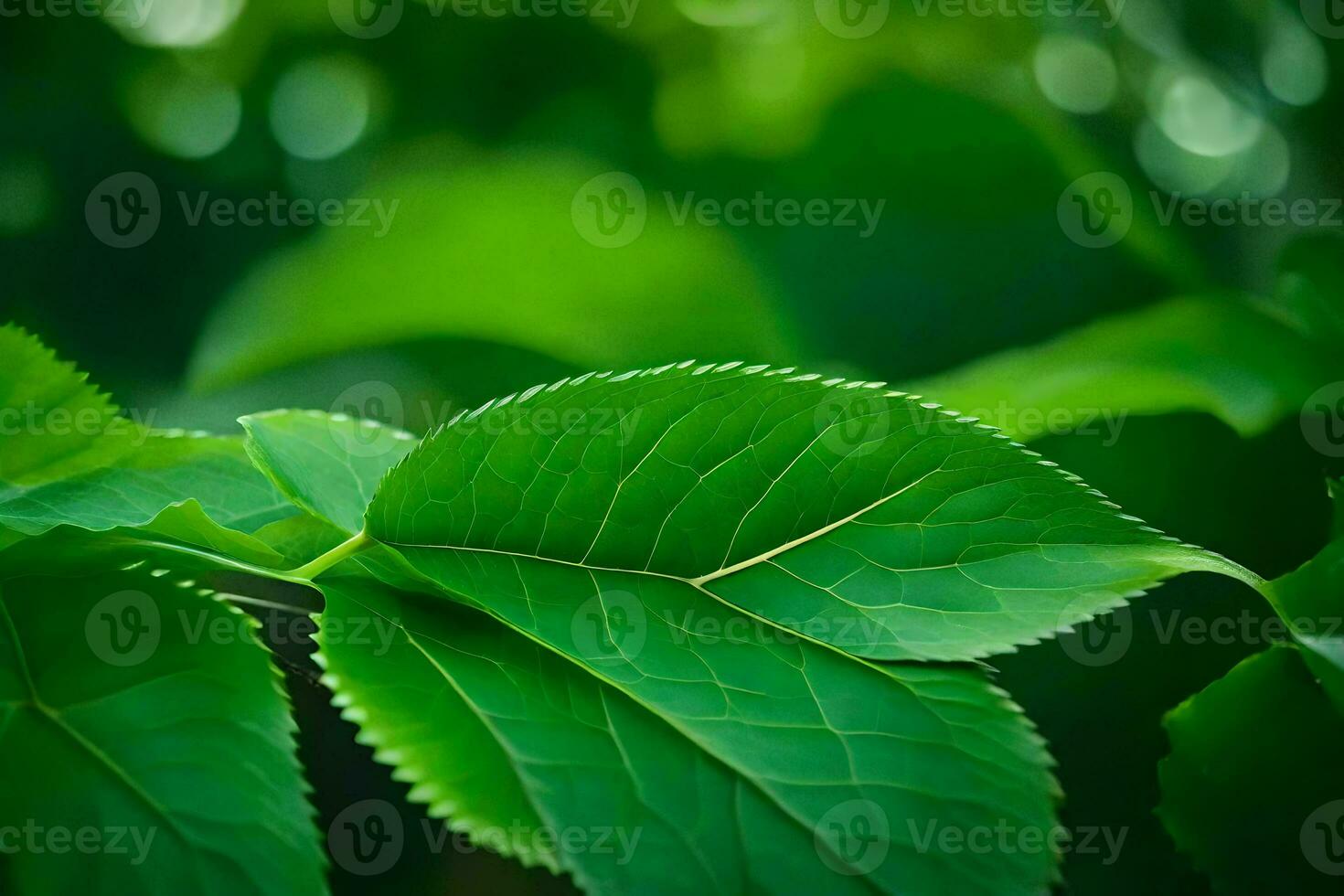 green leaves on a tree. AI-Generated photo